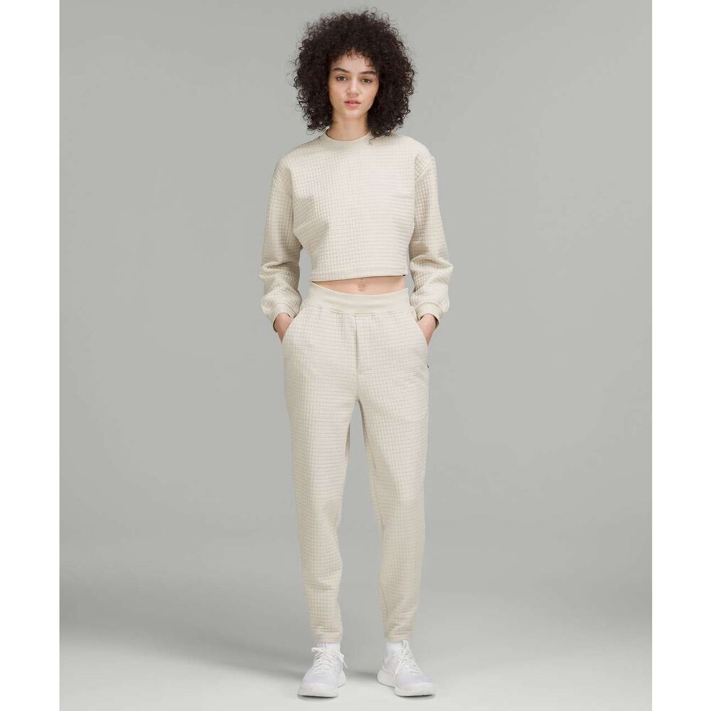 Lululemon Lab Textured Grid HR Jogger 28 Muslin Cream Size 0 Waffle Athleisure - Picture 2 of 10